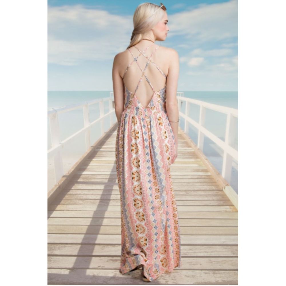 cross back maxi dress
